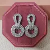 Pendientes Europeos y Americanos Transfronterizos Exagerados Micro Set Escalera Cuadrado Circonita Pendientes de Mujer Lujo Exquisito Anillo Joyería de Cobre E6759