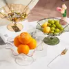 Plato de Frutas Transparente de Lujo Ligero para Mascotas, Postre, Bocadillo, Fruta, Almacenamiento de Escritorio, Hogar, Plato de Dulces de Gama Alta, Multicolor Creativo