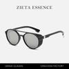 Gafas de sol Steampunk para hombre, montura de PC, estilo europeo y americano, con montura redonda cruzada, estilo retro para conducir.