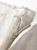 Pantalones Anchos de Lino para Mujer, Corte Holgado, Estilo Delgado de Verano, Caída de Algodón y Lino, Cintura Alta, Pantalones Largos Rectos Adelgazantes