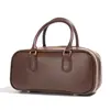 Bolsa de Bowling Versátil de Piel de Vaca para Mujer, Bolso Boston, Bolso de Hombro Cruzado de Moda en Cuero Genuino, Venta al por Mayor del Fabricante