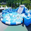 Parque Acuático Inflable Móvil al Aire Libre Tobogán de Agua Panda Piscina Inflable Piscina Grande Tobogán de Agua para Niños
