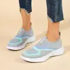 Sapatos femininos respiráveis de flyknit novos transfronteiriços, fáceis de calçar, tamanho grande, comércio exterior, sola macia, tênis esportivos casuais, dropshipping