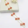 Popular Colar Trevo de Quatro Folhas Dupla Face com 10 Flores Aço Titânio Não Desbota Luxo Acessível Moda Pêndente de Flor de Alta Qualidade Corrente para Clavícula