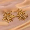 Moda Europea y Americana Irregular Retro Francés Tridimensional Exagerado Pendientes de Alto Nivel Diseño Pendientes de Botón de Girasol Venta al por Mayor