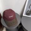 Gorra de Béisbol Vintage con Combinación de Colores Leopardo para Mujer, Versátil, para Cabeza Grande, Cara Pequeña, Gorra de Ala Ancha, Parte Superior Suave, Sombrero Negro