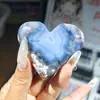 Piedra Bruta de Cristal Natural Forma de Corazón Juguete Pieza Portátil en Forma de Corazón Manualidad de Cristal Decoración del Hogar Adorno de Piedra
