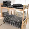 Conjunto de tres piezas de terciopelo de leche para estudiantes para literas de dormitorio, engrosado y cálido, adecuado para estudiantes universitarios para retener el calor
