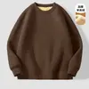 Sudadera Gruesa Forrada de Felpa de Otoño e Invierno para Hombre, Gruesa, para Pareja, Ropa de Pareja para Estudiantes, Terciopelo de Cordero, Cálida, Chaqueta de Cuello Redondo