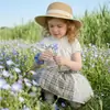 Em Estoque Verão 2026 Algodão Puro Fino Branco Refrescante Top Combinado com Saia Xadrez Estilo Fofo de Menina