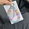 [Azúcar de Verano] Cadena de Cristal de Alta Gama para Teléfono, Pulsera de Cristal con Degradado de Azúcar para Teléfono, Accesorio Simple de Llavero