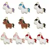 Colgante de Unicornio Pony de Dibujos Animados de Esmalte de Aleación Accesorios para Collar Pendiente Llavero Hechos a Mano DIY