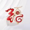 Broche criativo de bênção de cabaça em estilo chinês, pino de esmalte de zircônio micro-incrustado de alta qualidade, acessórios de corsage delicados festivos