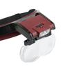 81001-B cuatro juegos de gorra tipo lente con cabeza de luz dispositivo amplificador automático montado en la cabeza casco de luz LED lupa