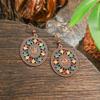 Aretes Calientes Transfronterizos con Goteo de Aceite para Mujer Coloridos Exquisitos Aretes Vintage Europeos y Americanos Exagerados Geométricos Bohemios Joyería para la Oreja