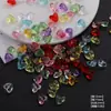 Corazón de Forma Hueca Transparente de Color con Superficie Cortada Agujero Recto Acrílico Cuentas Sueltas Bolsita para Cuentas DIY Cadena de Colgante Accesorios para Joyería