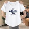 Camiseta de Algodón Puro con Hilo de Manga Corta para Mujer Deseo Puro Chicas Calientes Verano Corto Ajustado Versátil Bajo Arco Top de Moda para Mujer