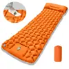 Colchoneta Inflable Auto-Inflable para Acampar al Aire Libre con Bomba de Pie, TPU con Forma de Diamante y Almohada para Esterilla de Dormir de Tienda de Campaña