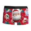 Ropa Interior Navideña para Hombre Transfronteriza Aliexpress Amazon Estampado 3D Transpirable y Cómodo Boxer Brief de Cintura Media