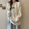 Camiseta Básica de Costilla Gruesa Talla Plus para Mujer, Nueva de Otoño e Invierno, Holgada, Adelgazante, Versátil, Cálida, de Manga Larga