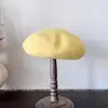 Boina de Lana Versátil y de Moda para Mujer, Sombrero Vintage de Artista de Color Sólido para Invierno, Sombrero de Calabaza Estilo Artístico, Sombrero de Azafata, Moderno