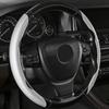 Funda para volante de coche Amazon transfronteriza con patrón de fibra de carbono láser, medio paquete ultrafina antideslizante, funda para mango de caoba para coche, deportiva