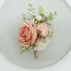 Yi Yaguo 444 Suministros de Boda Banquete Invitado Flores Artificiales Ramillete para Novio y Novia Flor de Mano Color Pasta de Frijol Rosa