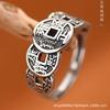 Anillo vintage de plata tailandesa con la moneda de los cinco emperadores, de cobre y plata tailandesa, con apertura por transferencia para el dedo índice, para hombre y mujer.