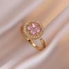 Anillo para mujer micro-incrustado giratorio circonita temperamento temperamento frío Han Bai diamante completo redondo geométrico anillo joyería al por mayor