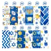 Ww202-15 Papel de Fondo para Regalo de Hanukkah Papel para Collage DIY Material de Papel Portavelas Estrella de Cinco Puntas Papel de Fondo Decorativo