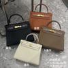 Bolsa Kelly de Segunda Generación para Mujer Bolso Superior Piel de Vaca Togo Patrón Lichi Bolso de Mujer alta calidad Bolso de Hombro Cruzado Venta al por Mayor