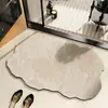 Tapete Minimalista Estilo Francês de Terra de Diatomáceas, Tapete de Banheiro Antiderrapante e Absorvente de Água, Tapete de Secagem Rápida para Lavatório, Tapete de Entrada, Tapete de Porta Personalizável para Trocar Sapatos