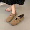Colección Otoño 2026: Mocasines de Piel para Mujer con Punta Redonda y Detalle de Hebilla, Zapatos Planos Casuales Estilo Coreano Birkenstock