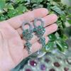 Brincos de cristal coloridos europeus e americanos, brincos de flores, agulha Tremella 925, estilo Mori, personalidade, clipe de orelha retrô, brincos exagerados