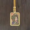 Colgante Mini Pequeño Thangka de Xizang Pintado a Mano Oro Zakilam Pasado y Presente Ocho Patrones Patronales Collar Thangka