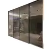 Puerta corredera de cristal de borde estrecho simple para sala de estar y estudio, Puerta corredera de cristal colgante, Puerta corredera divisoria de cristal de aleación de aluminio