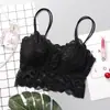 Chaleco de Encaje Estilo Francés de Verano Espalda Bonita Prenda Base Exterior para Mujer Pecho Cubierto Chica Pecho Sexy Tirante Anti-Brillo Tirante Fino