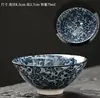 Taza de Té con Sombrero de Bambú Azul y Blanco de Cerámica de Dehua Sala de Té Taza de Té Casera Taza de Té Kung Fu Porcelana Azul y Blanca Taza de Té Personal Chinoiserie