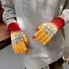 Luvas de Natal ins floco de neve inverno feminino fofo quente inverno equitação forradas com fleece espessadas ciclismo direção tela sensível ao toque
