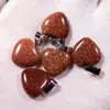 Pendente de Cavalo de Cristal Rosa Amazon Transfronteiriço 16mm Pequeno Coração de Pêssego Presente de Dia dos Namorados Pingente em Forma de Coração de Pedra Natural