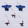 Llavero de Uniforme de Judo Colgante Pequeño Llavero de Judo Blanco Azul Hebilla Colgante Accesorios Accesorios Pequeños Regalos