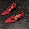 Zapatos Mary Jane en Forma de T de Piel de Oveja para Mujer, Nuevo Estilo de Piel Genuina con Punta Cuadrada y Tacón Alto Grueso, Zapatos Bajos con Borlas