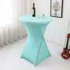 Capa de Mesa Alta Cor Sólida Transfronteiriça Toalha de Mesa para Banquete de Bar Capa de Mesa Redonda para Coquetel Toalha de Mesa Branca Elástica Resistente ao Desgaste