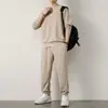 Venda Direta da Fábrica Atacado Conjunto para Homens com um Conjunto Completo de Moletons Waffle e Calças de Moletom Multicor Barato e Bonito Conjunto de Duas Peças