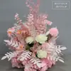 Novo estilo casamento grande estilo arranjo de chão flor simulação flor de seda produto acabado decoração arranjo de flor de eucalipto guia de caminho de palco T arte floral de casamento