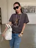 "5.19 Colección Nueva Primavera/Verano" Mmfish Top de Manga Corta Estilo Americano Chica Picante con Espalda Abierta y Estampado de Perro, Ajuste Normal de Hombro 26t339
