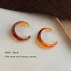 Pendientes Amber Maillard Desdibujados Pendientes Grandes Exagerados en Forma de C Retro Literarios Pendientes de Alta Gama Otoño e Invierno para Mujer