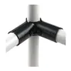 Conector de Tubo Lean Hj-2P com Furo, Acessórios para Haste de Fio, Tubo Composto, Conector de Metal Preto, Braçadeira para Tubo Redondo de 28mm