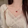 Verão Suave Colar de Cereja Pérola Mulheres Luz Nicho de Luxo Elegante Cadeia de Pescoço Doce High-end Design Clavicle Chain