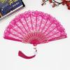 Abanico de Encaje Retro Europeo para Mujer Verano Abanico de Orquídea Accesorios para Fotografía de Danza Performance Abanico Plegable
